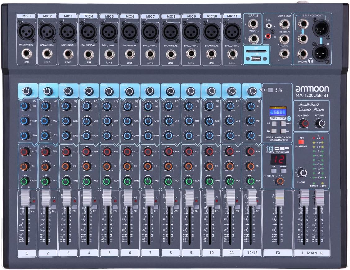 CMX 12 Channel Mixer with USB BT 16-DSP