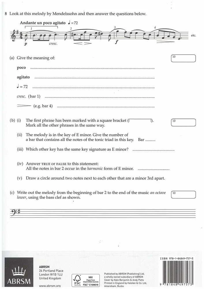 ABRSM Music Theory Past Papers Gr.3 2015 - Image 2