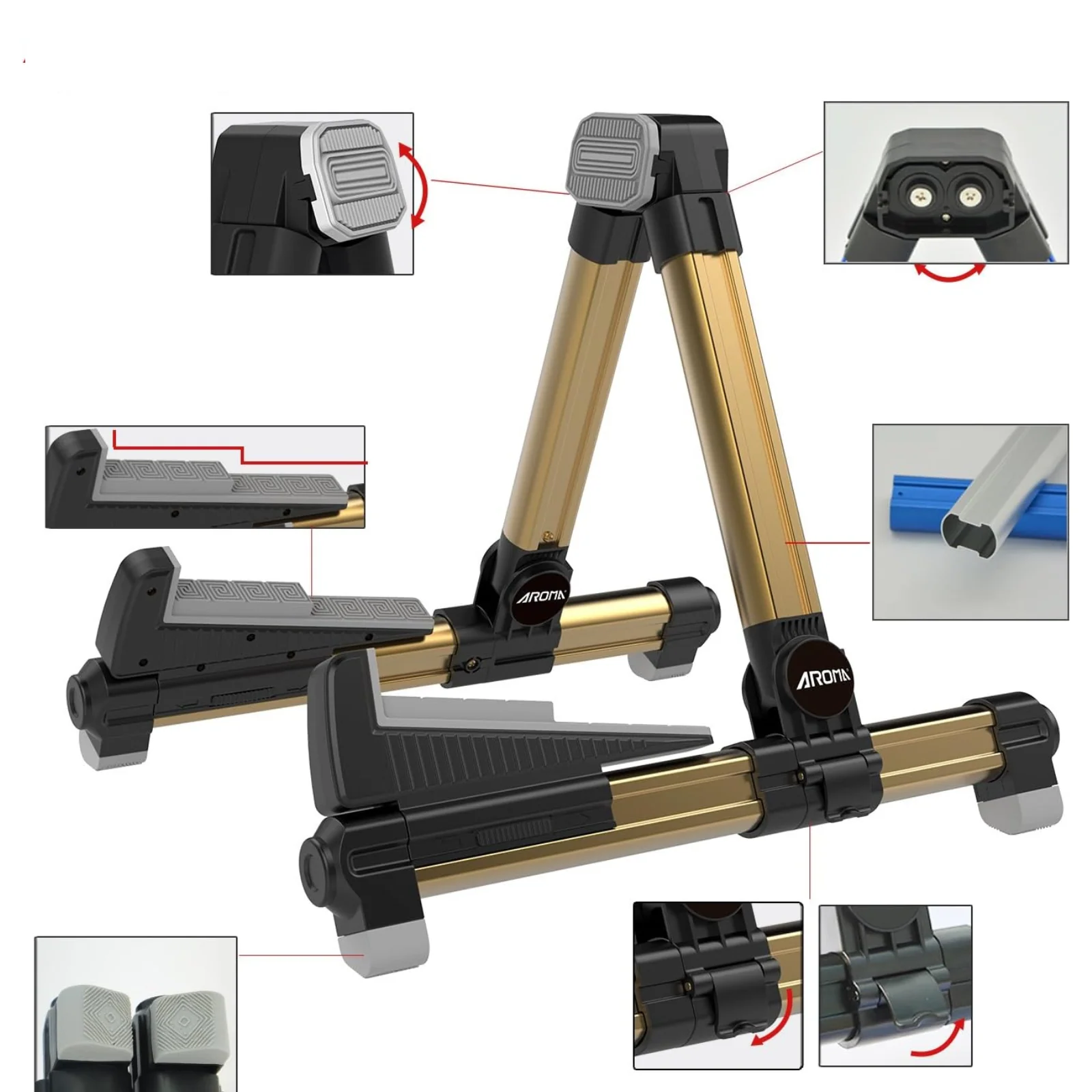 Aroma AGS-08 Adjustable Guitar Floor Stand - Image 3