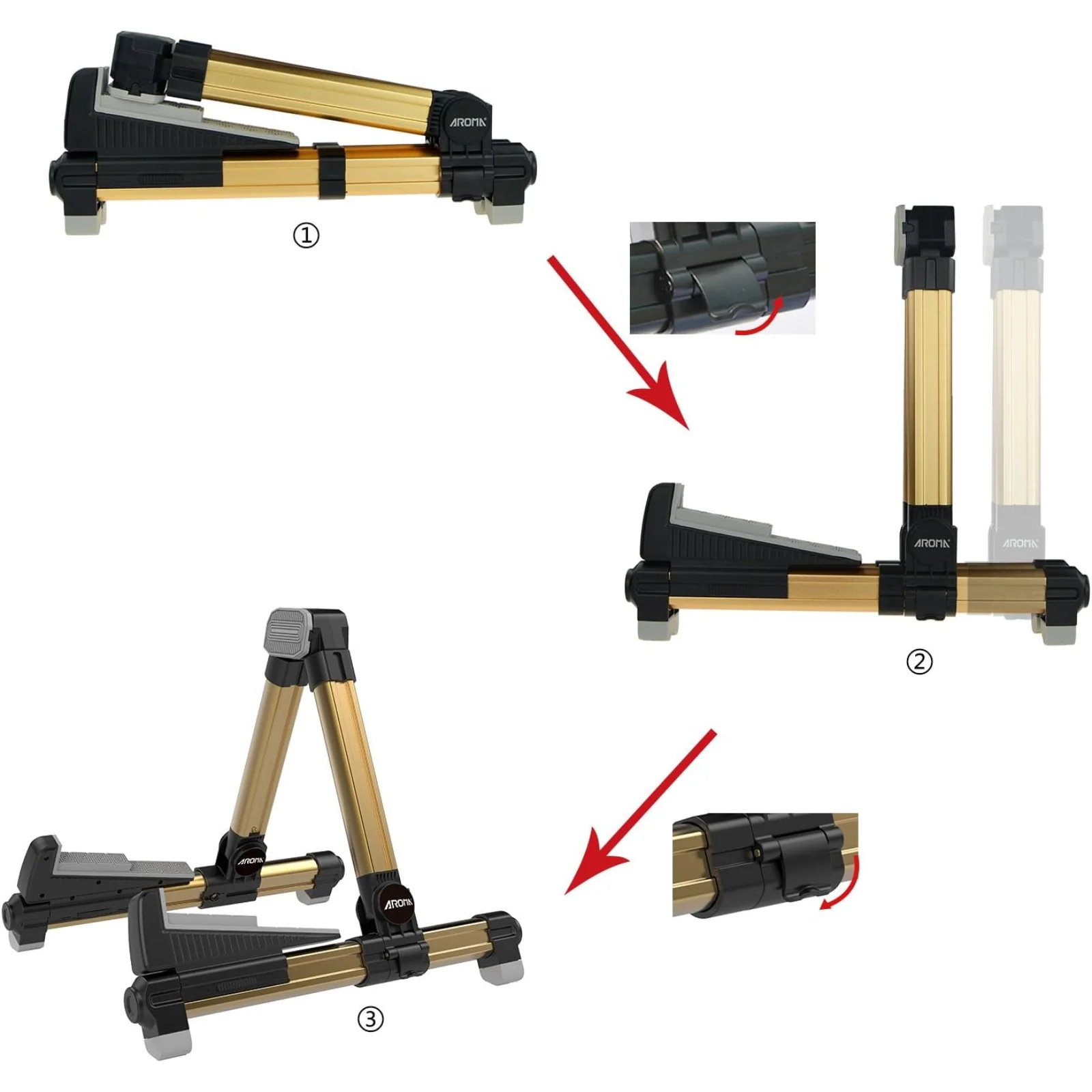 Aroma AGS-08 Adjustable Guitar Floor Stand - Image 4