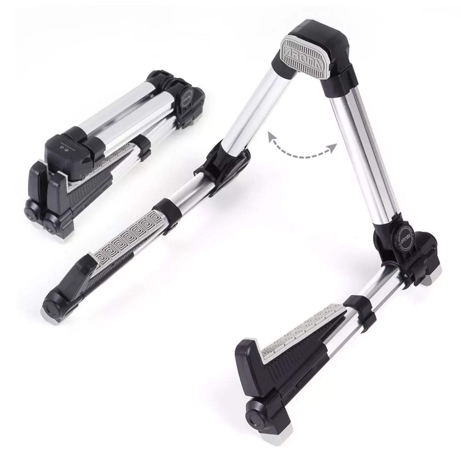 Aroma AGS-08 Foldable Guitar Stand – Silver - Image 2