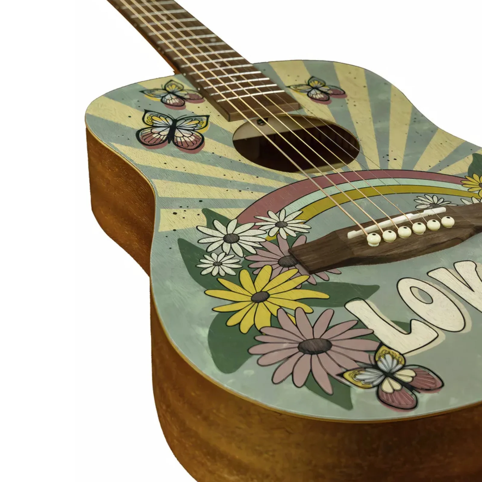 Bamboo GA-34 Butterfly Acoustic Guitar With Bag - Image 3