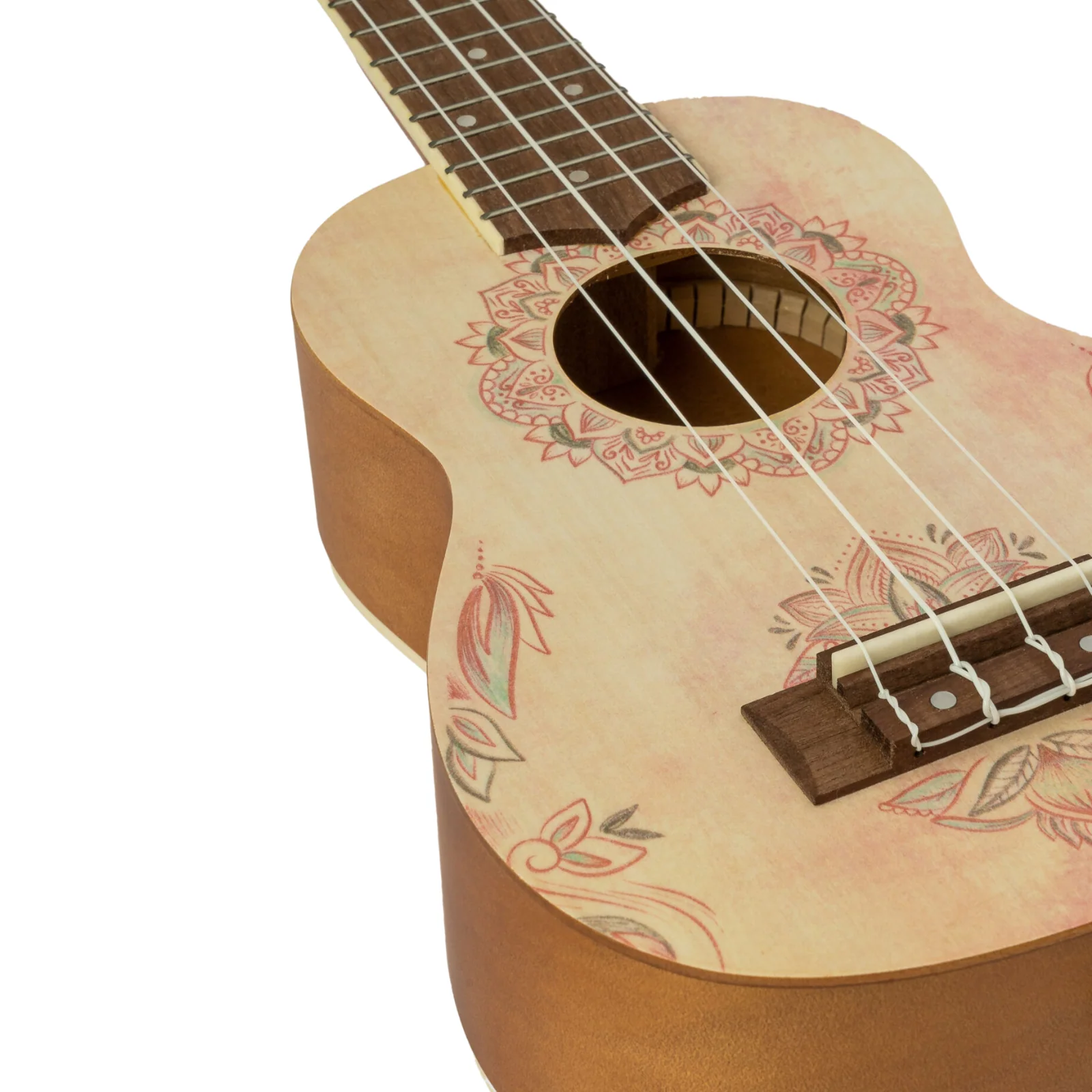 Bamboo U-21 Lotus Mandala Soprano Ukulele - Image 3