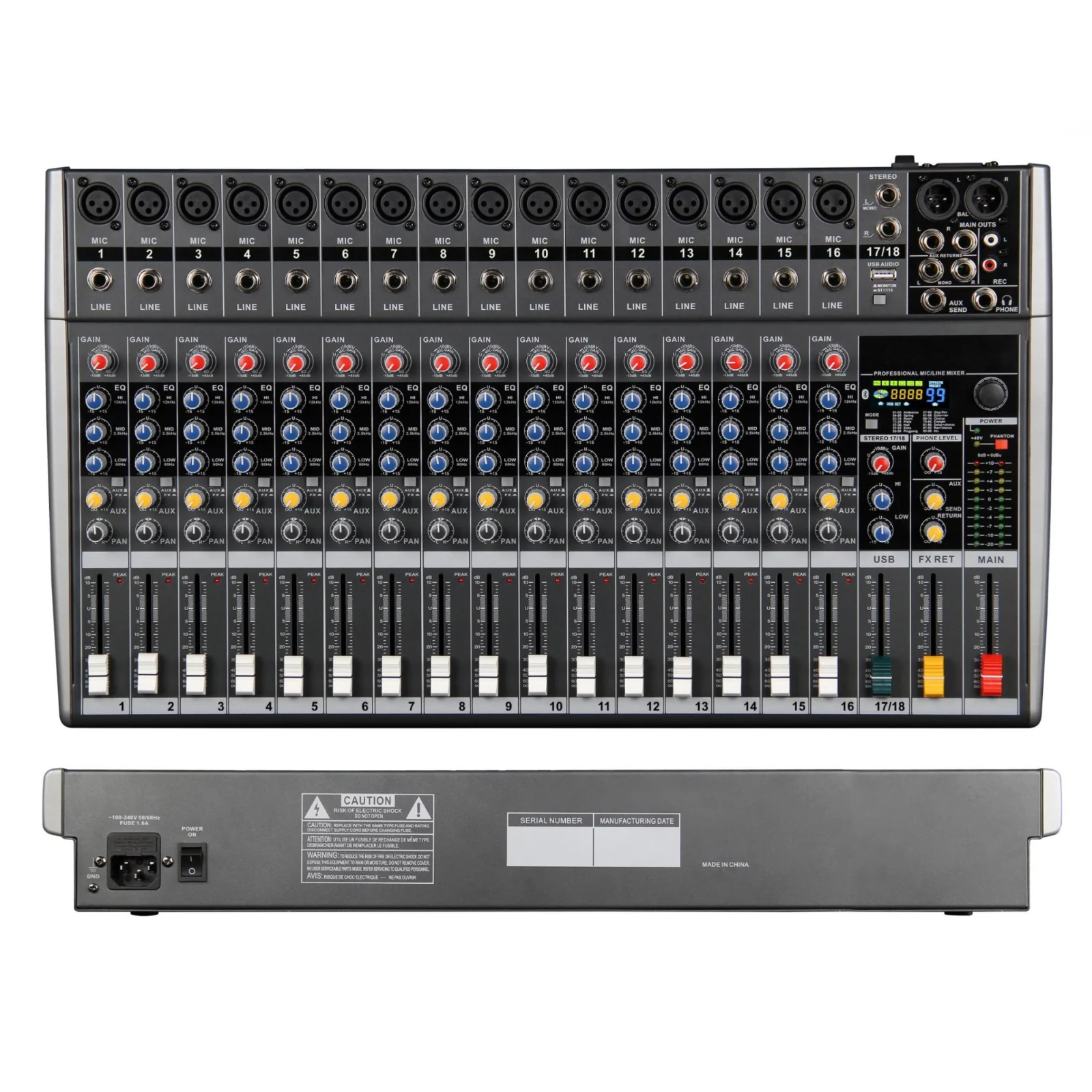 CMX 16‑Channel Mixer MCX16U - MP3, USB, Bluetooth, DSP