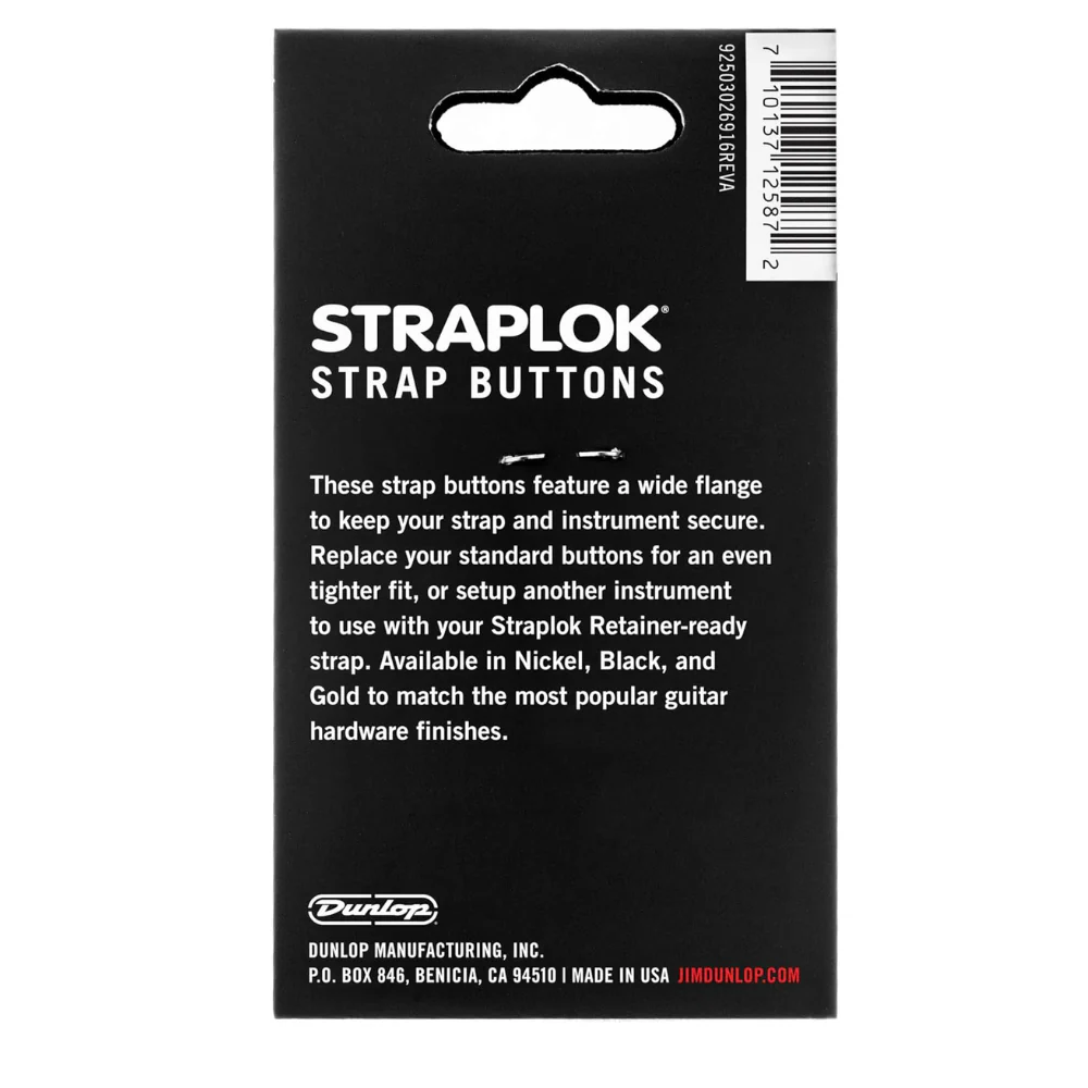 Dunlop 2PSLS033BK Straplok Dual Design Button - Black - Image 3