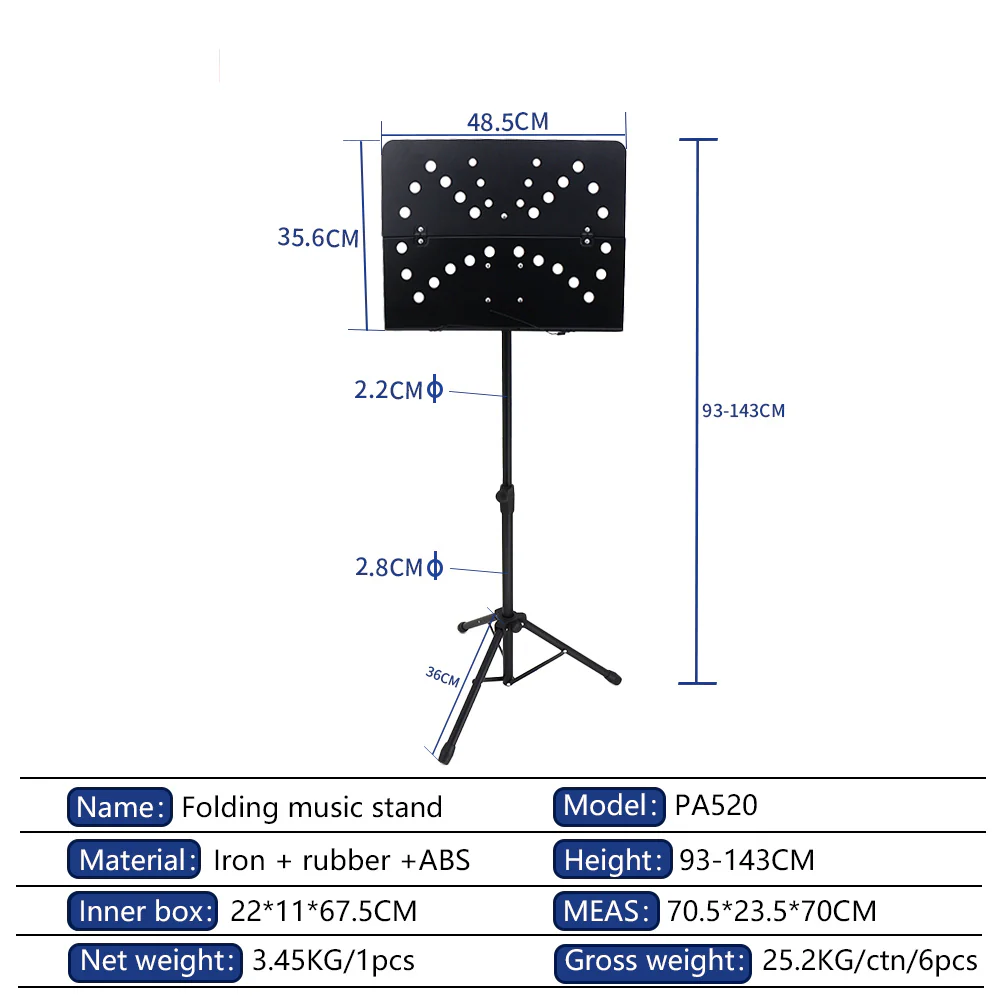 Hebikuo PA520 High-End Foldable Music Stand - Image 2