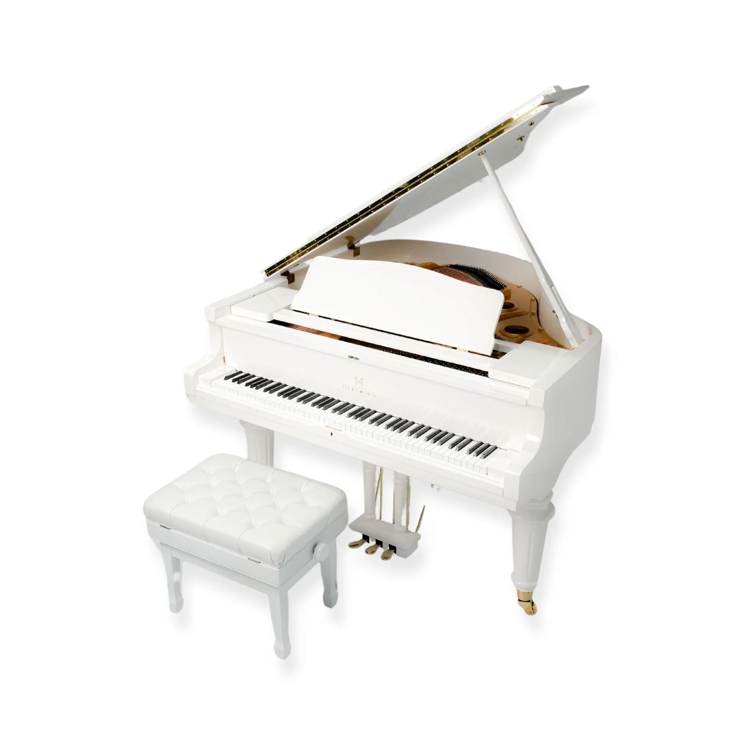 Heinrich HGP-152W WSP Round Legs Grand Piano – White - Image 15