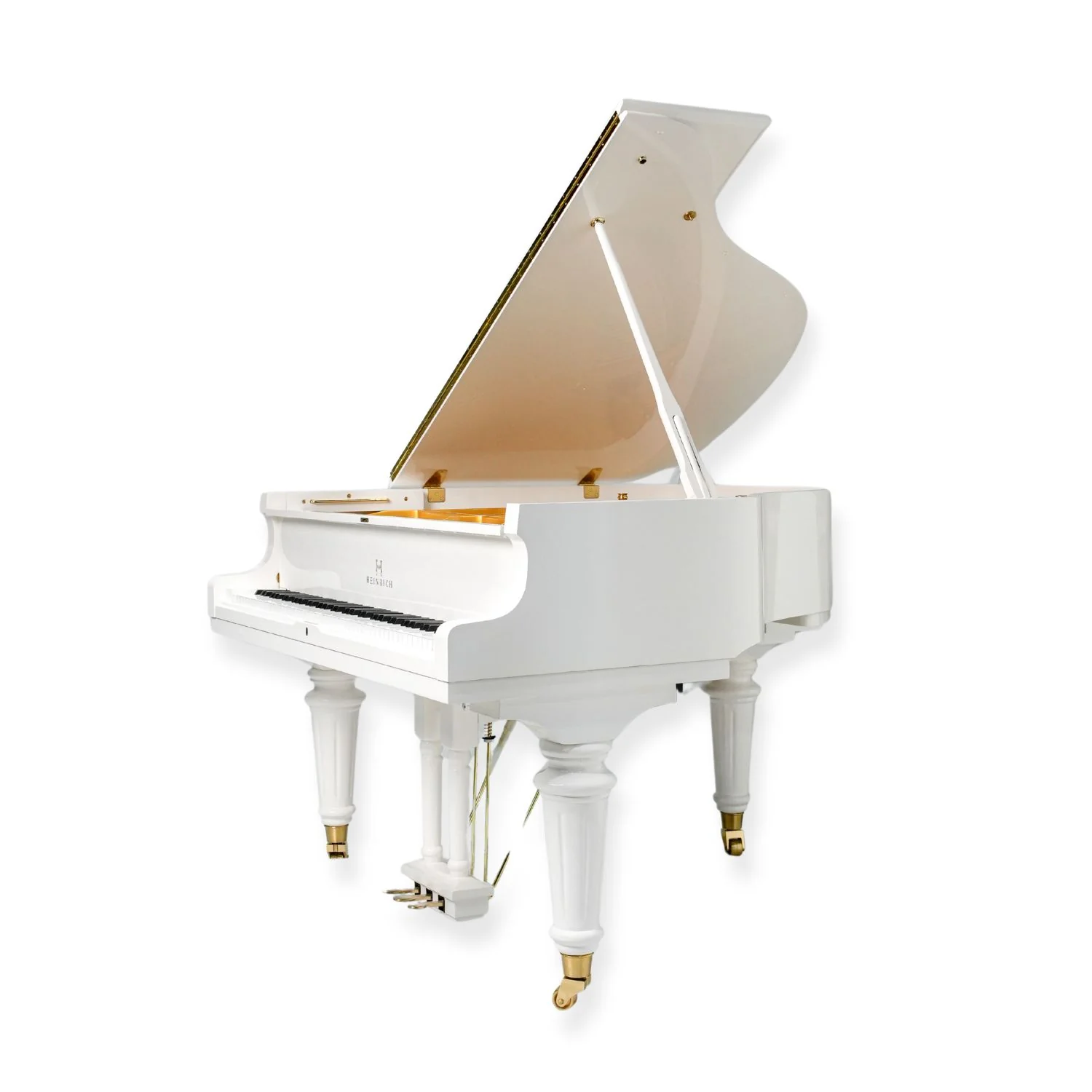 Heinrich HGP-152W WSP Round Legs Grand Piano – White - Image 16