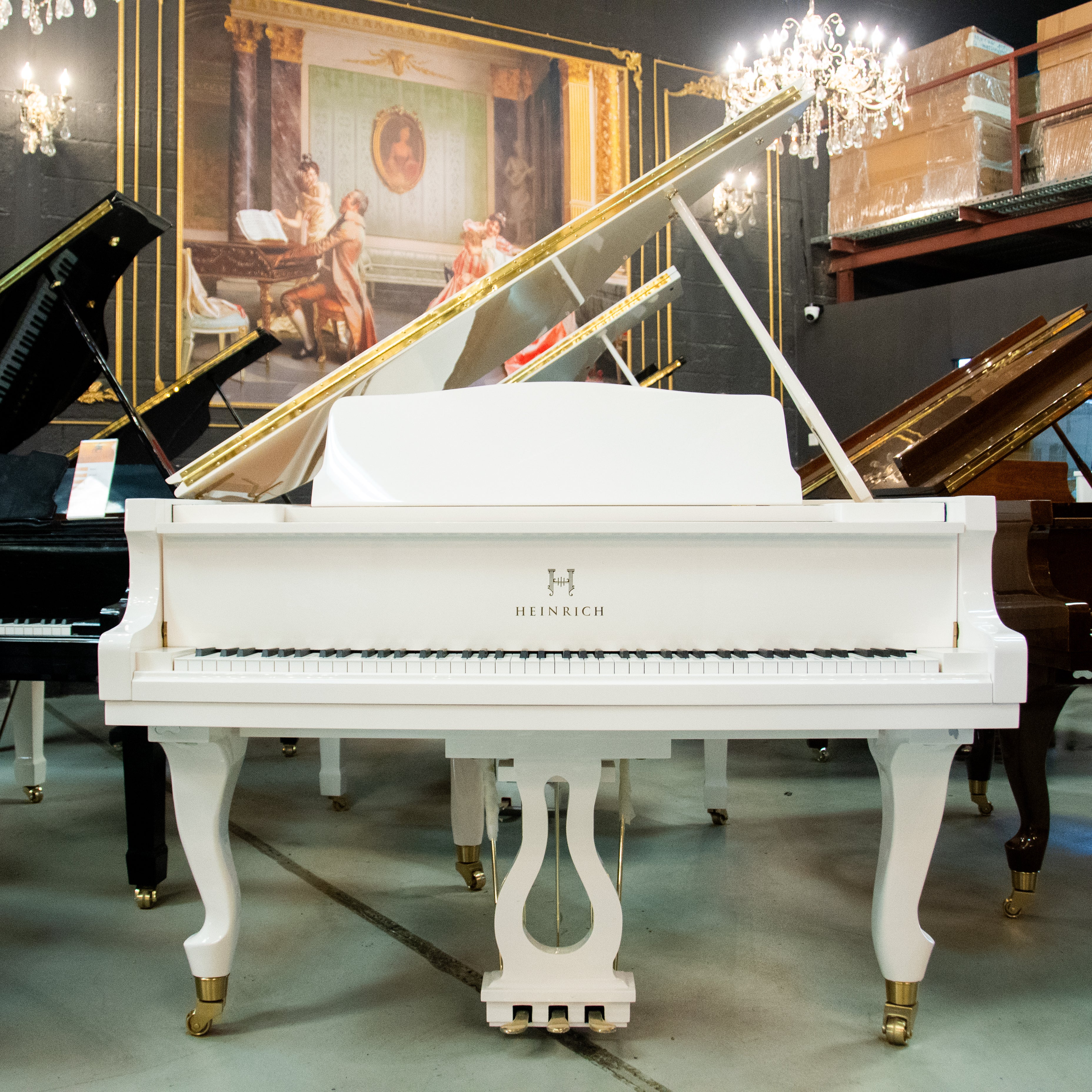 Heinrich HGP-152W WSP Grand Piano Curly legs - White - Image 2