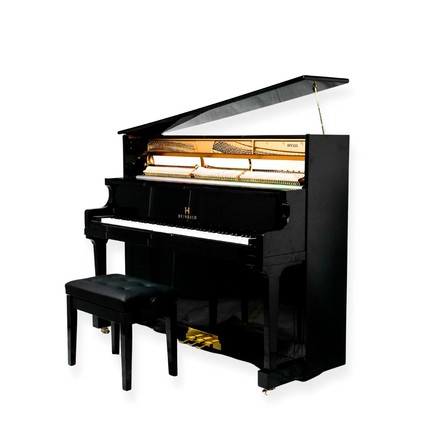 Heinrich HN-125E Upright Piano - Black - Image 4