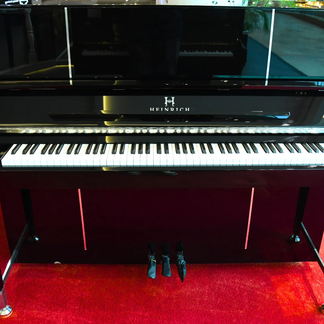 Heinrich HU-125E Upright Piano - Black - Image 8