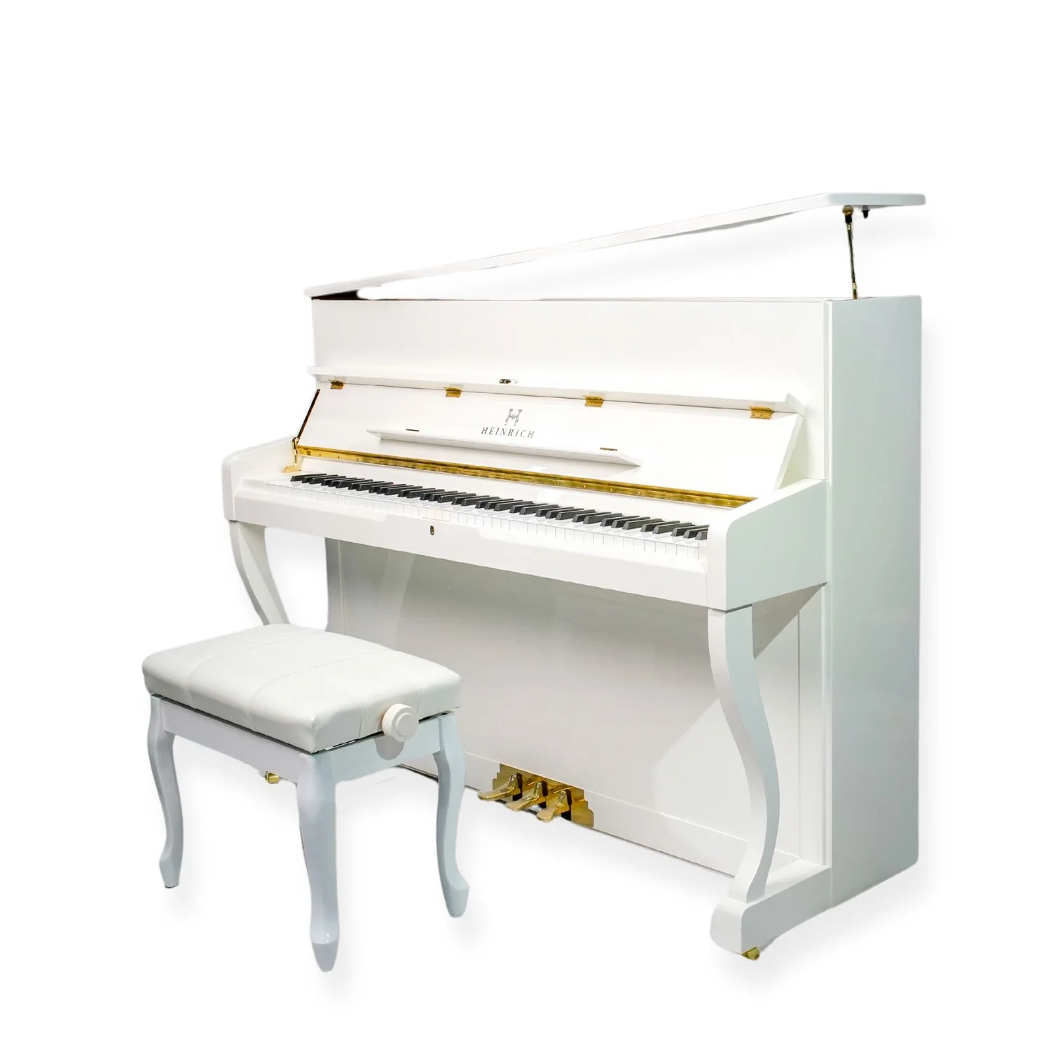 Heinrich  HUP-110 Upright Piano – High Gloss White