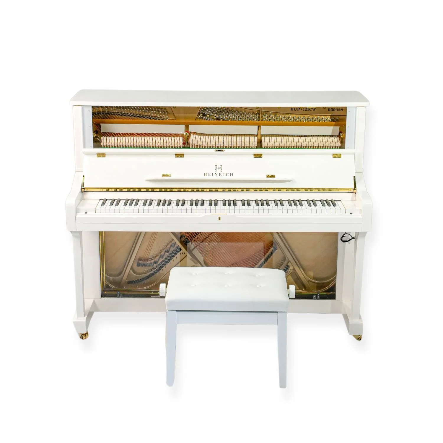 Heinrich HUP-121CW Upright Piano – Crystal White - Image 13