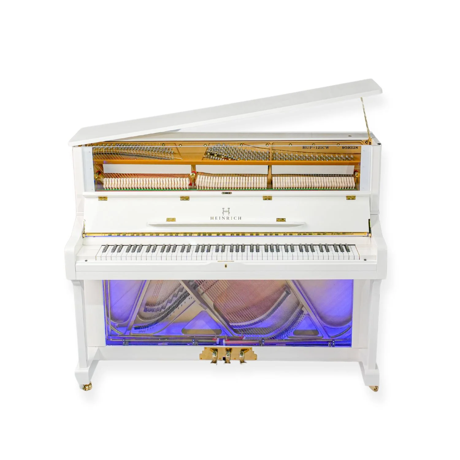 Heinrich HUP-121CW Upright Piano – Crystal White - Image 3