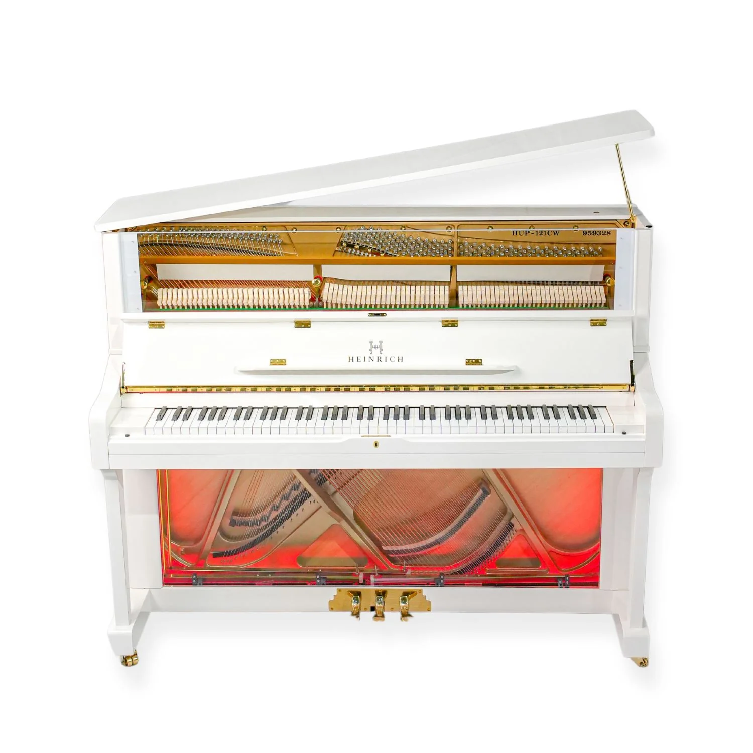 Heinrich HUP-121CW Upright Piano – Crystal White - Image 5
