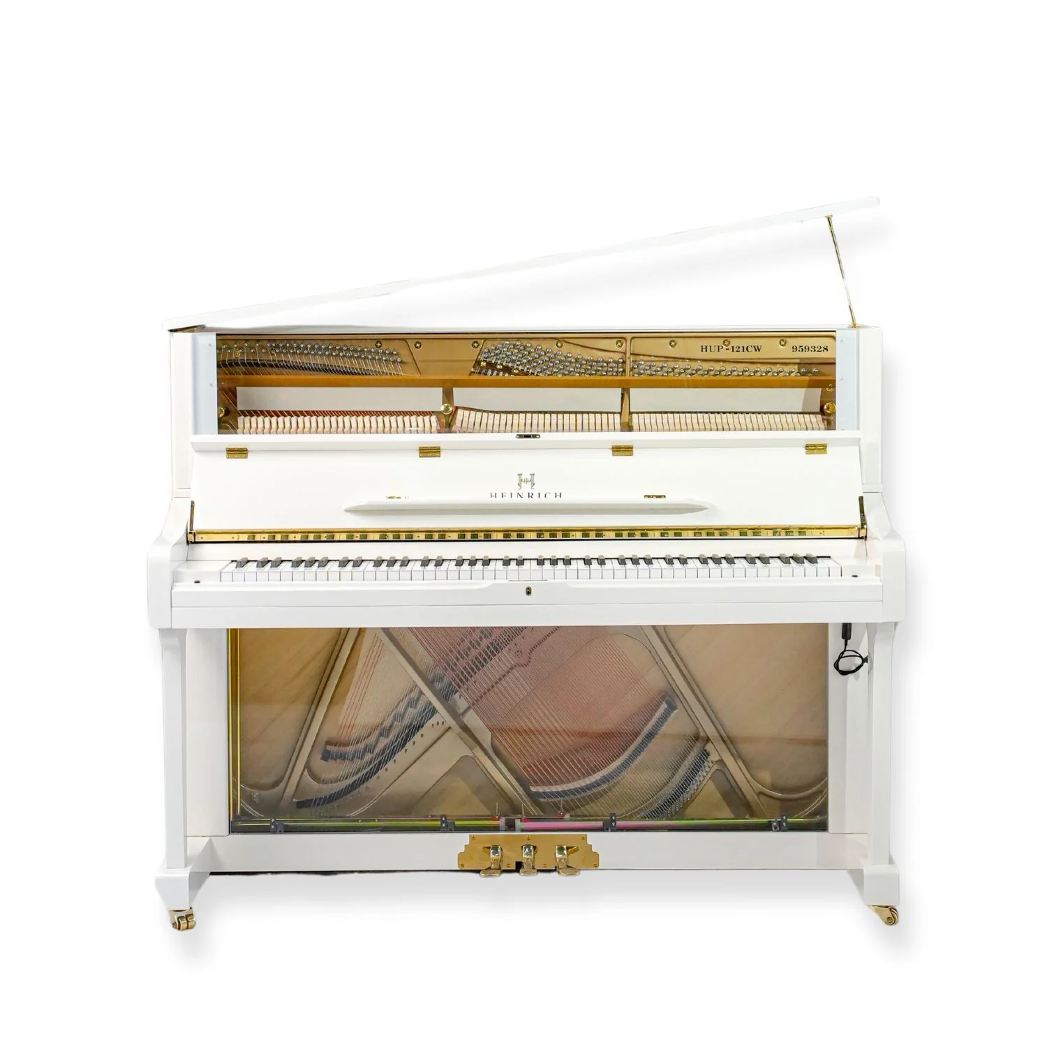 Heinrich HUP-121CW Upright Piano – Crystal White - Image 7