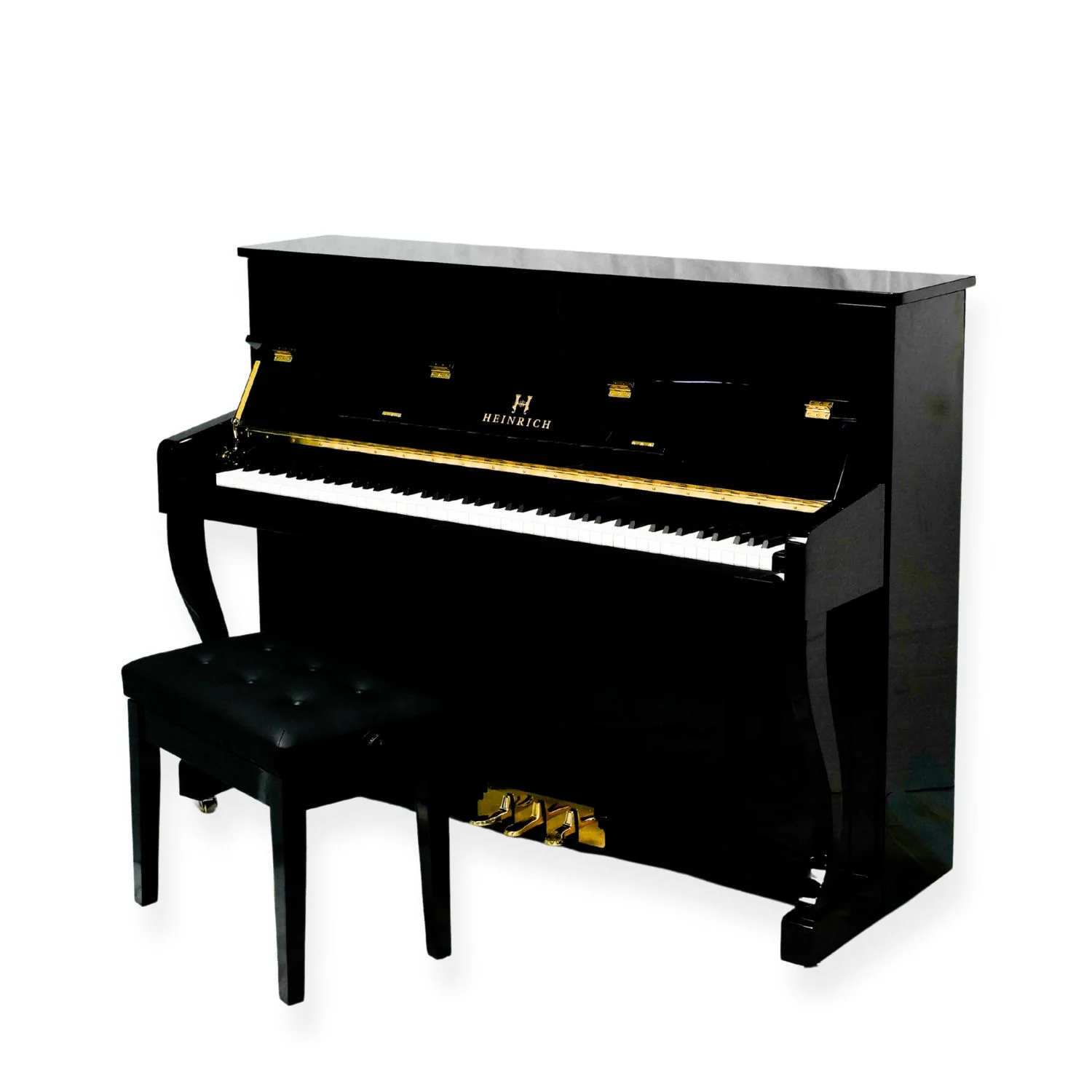 Heinrich Upright Piano HN-110E – Polished Black - Image 8