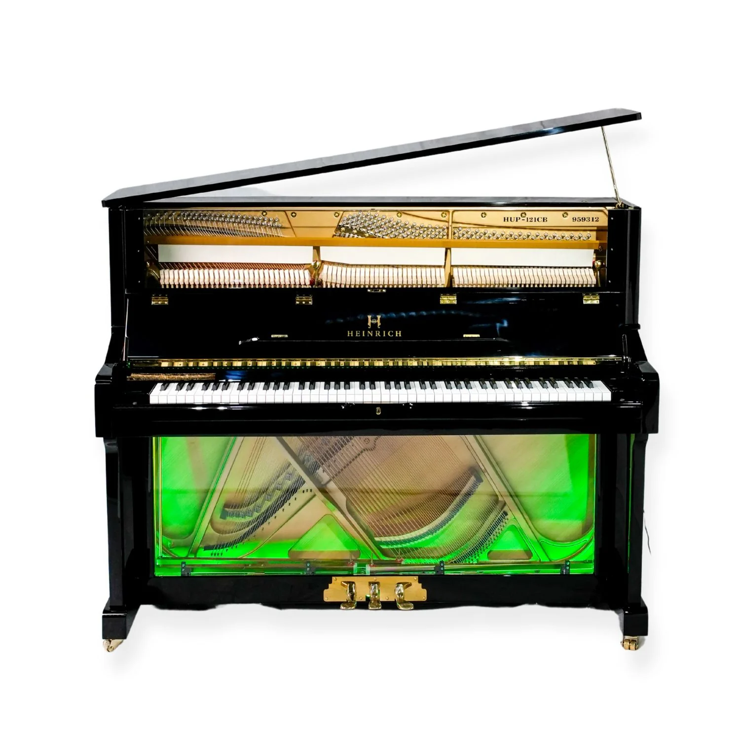 Heinrich Upright Piano HUP-121CB –  Crystal Black - Image 3
