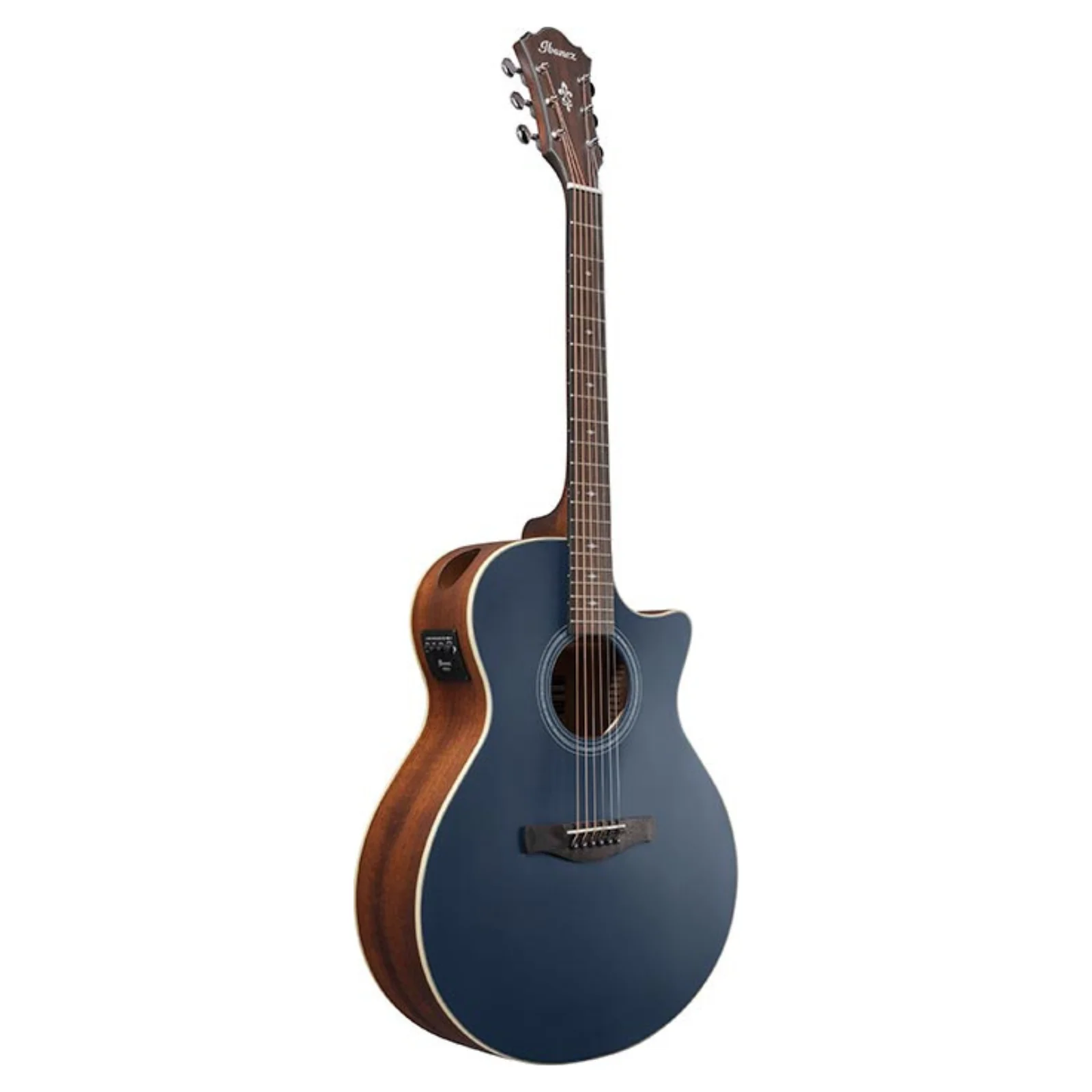 Ibanez AE100-DBF Semi Acoustic Guitar - Dark Tide Blue - Image 3