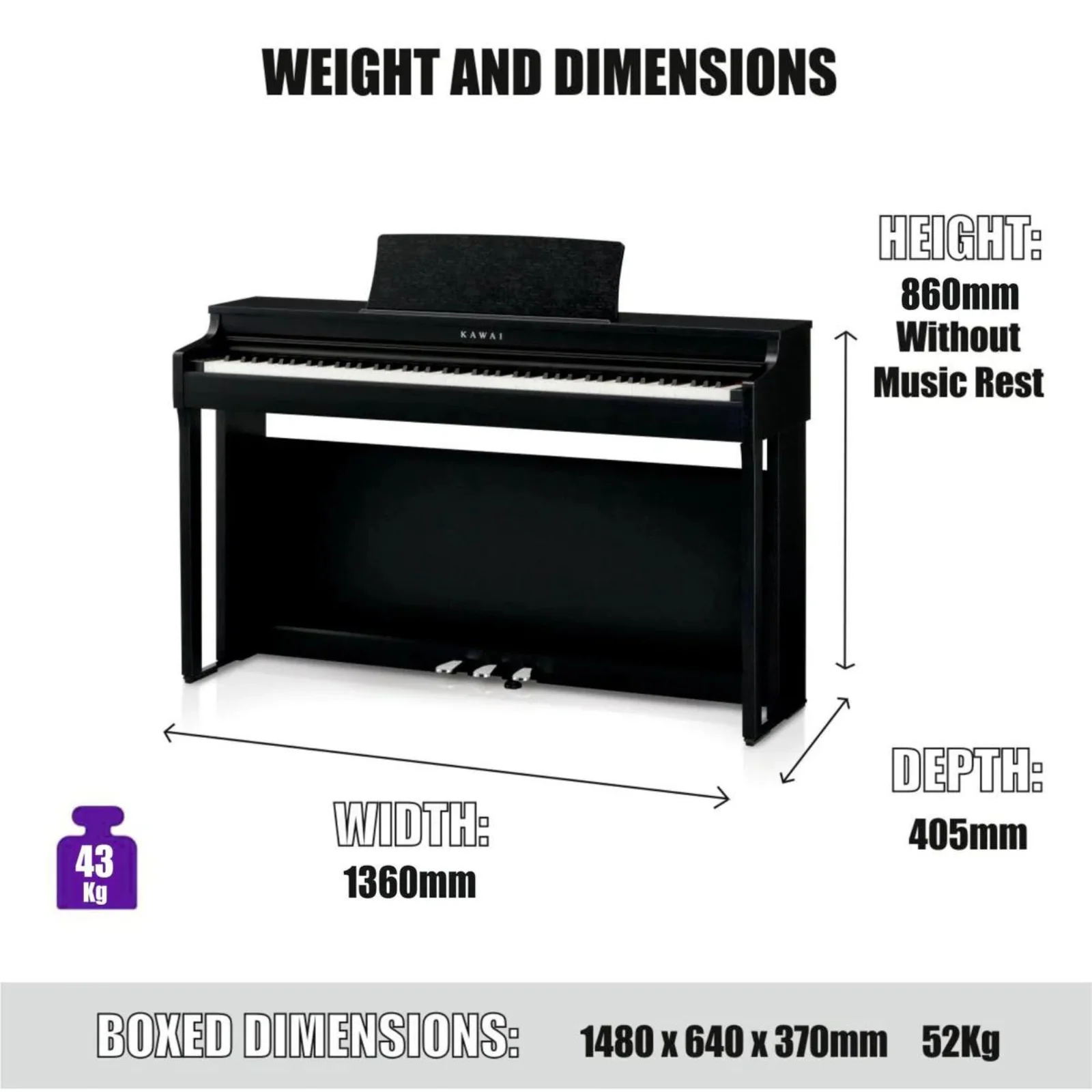 Kawai CN201W Digital Piano - White - Image 3