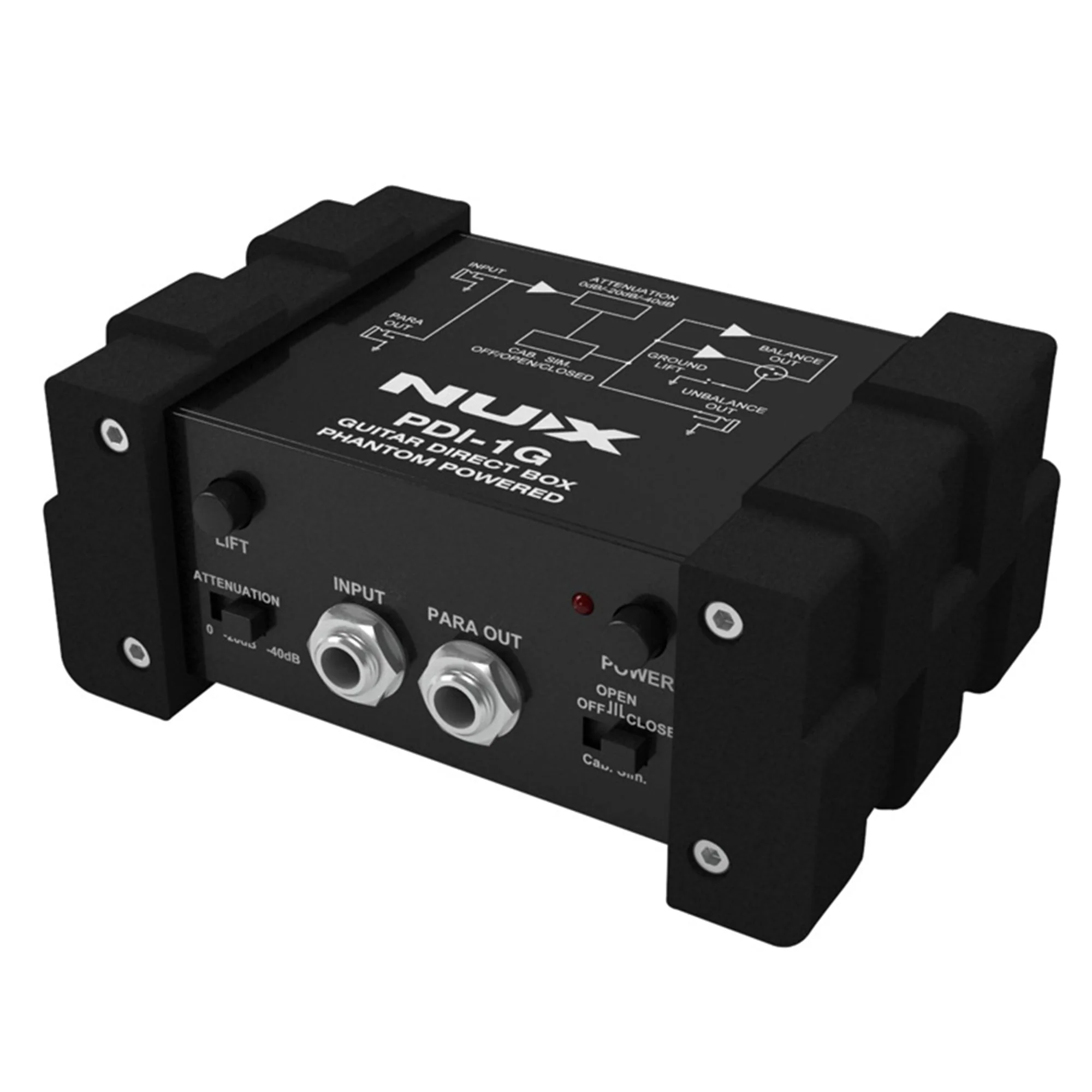 NUX Guitar Direct Box Phantom Pwrd PDI-1G Black