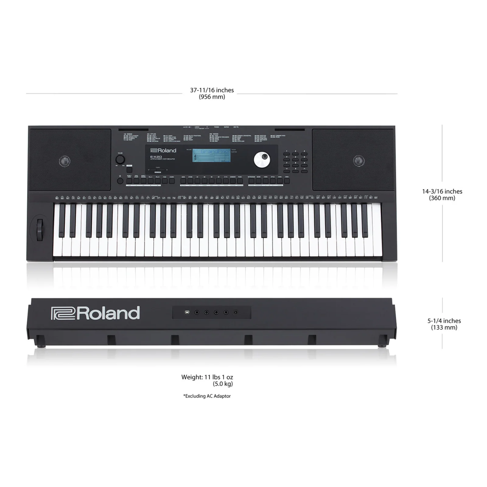 Roland E-X20 Portable 61 Key Arranger Keyboard - Black - Image 11