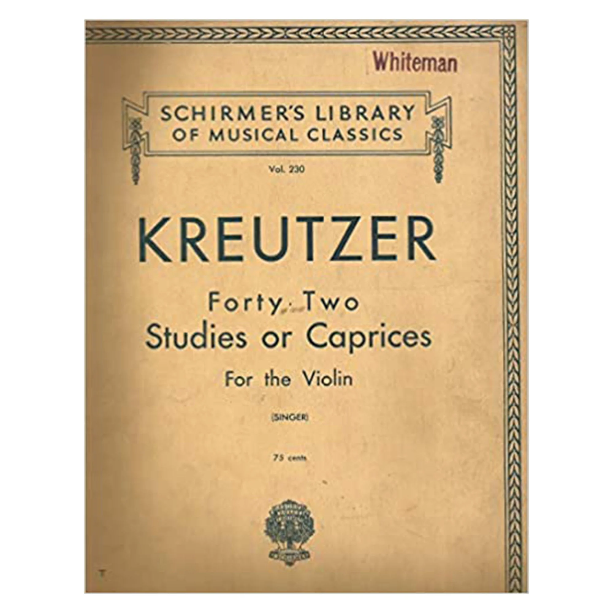 Schirmer Violin  Library of Classics Volume 230
