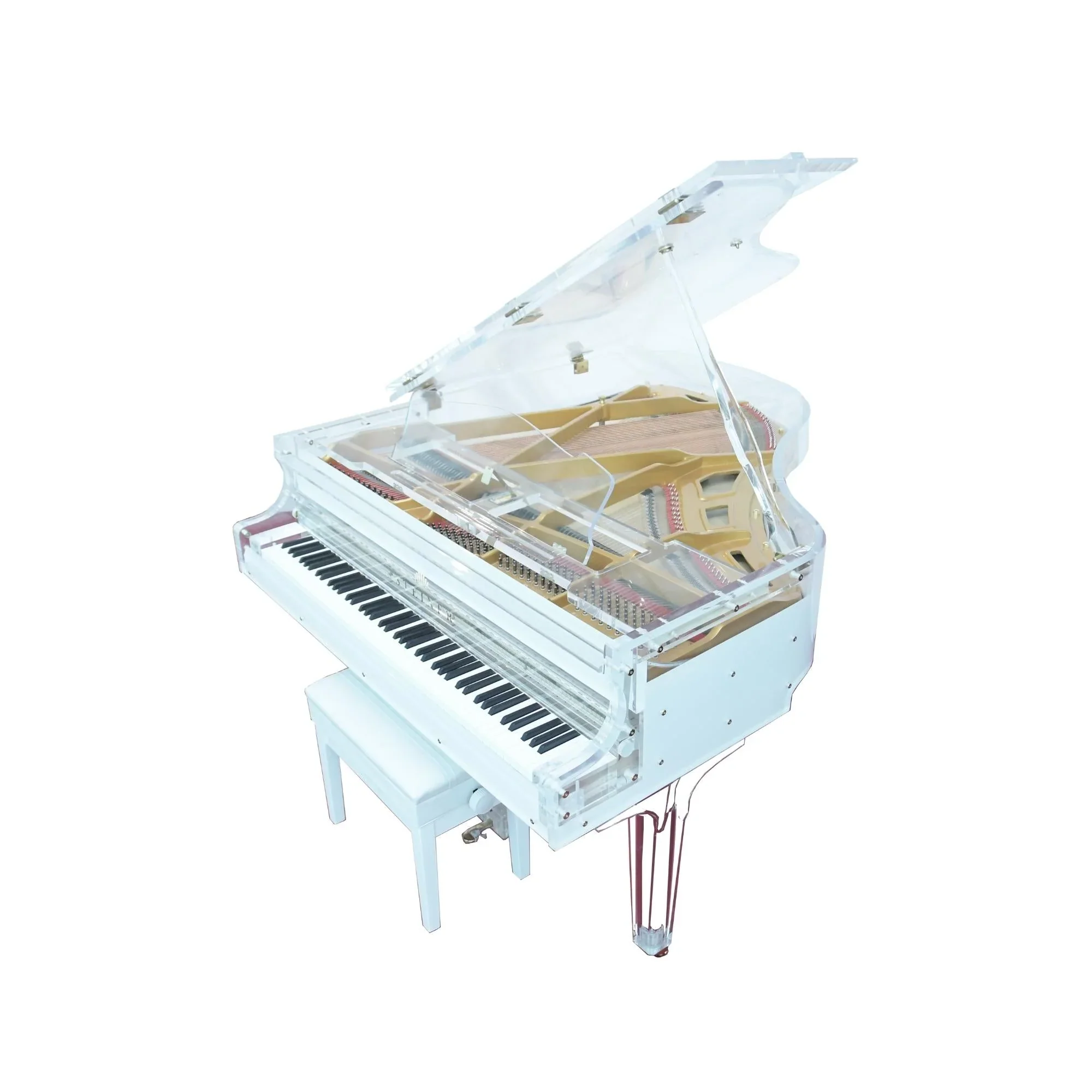 Steiner HG-168A Crystal Grand Piano with Self-Play - White - Image 2