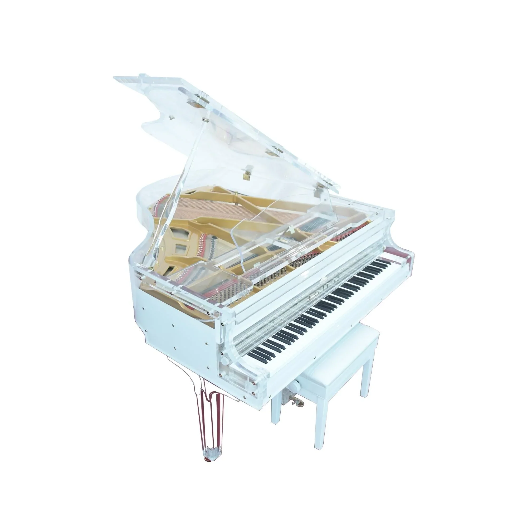 Steiner HG-168A Crystal Grand Piano with Self-Play - White - Image 3