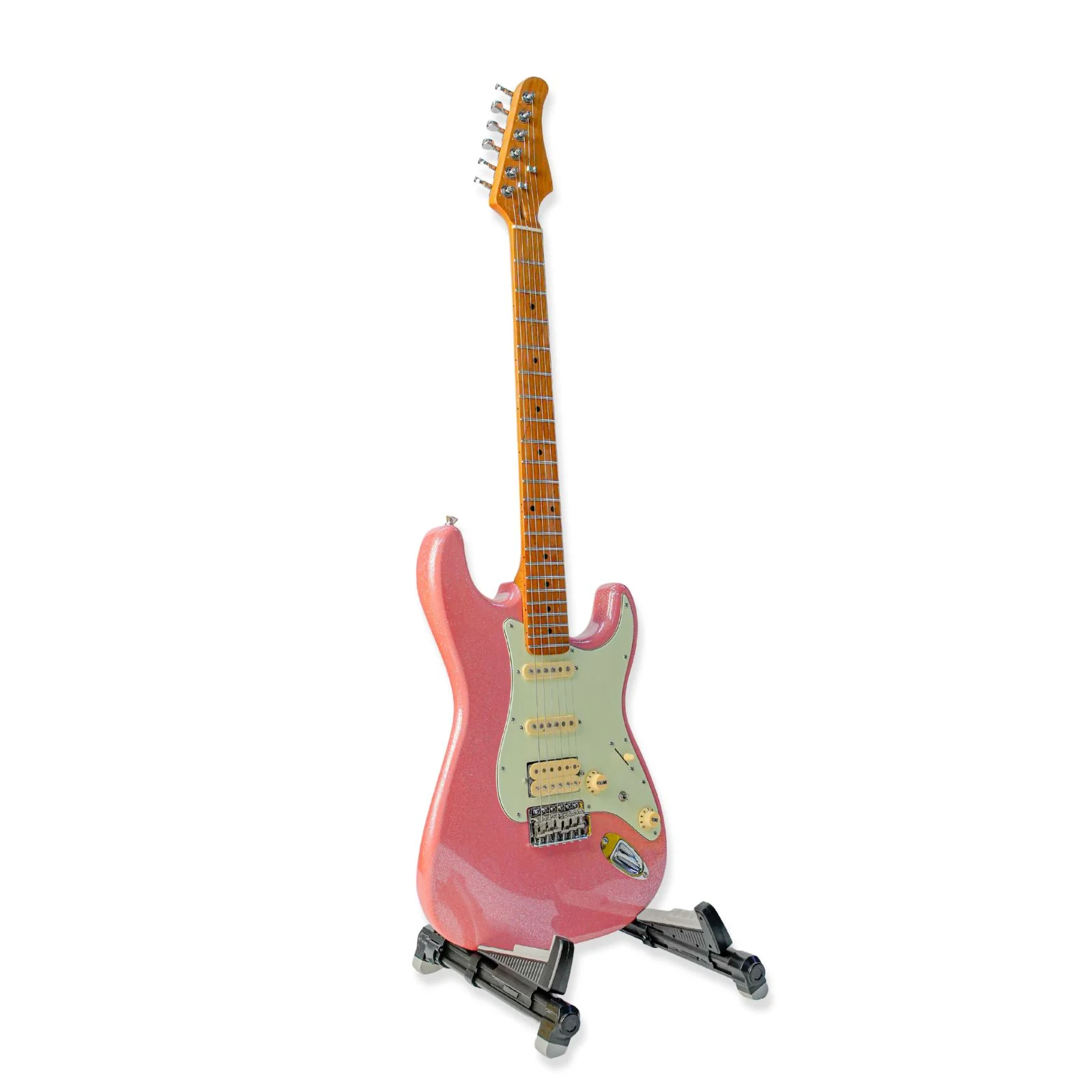 Steiner ST-EG-630S Electric Guitar – Pink Sparkle - Image 3